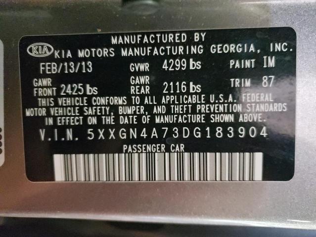 Photo 9 VIN: 5XXGN4A73DG183904 - KIA OPTIMA EX 