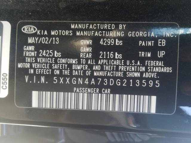 Photo 9 VIN: 5XXGN4A73DG213595 - KIA OPTIMA EX 