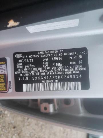 Photo 9 VIN: 5XXGN4A73DG249934 - KIA OPTIMA EX 