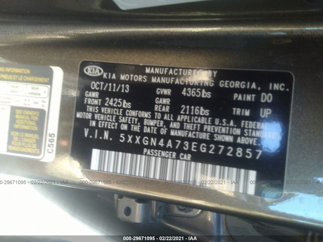 Photo 8 VIN: 5XXGN4A73EG272857 - KIA OPTIMA 