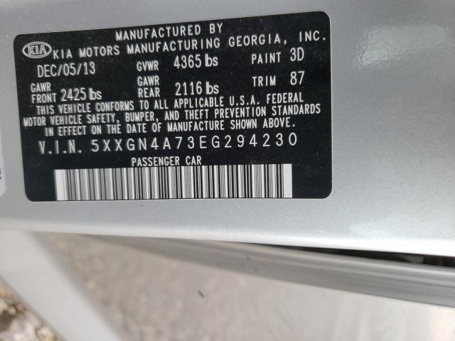 Photo 9 VIN: 5XXGN4A73EG294230 - KIA OPTIMA EX 