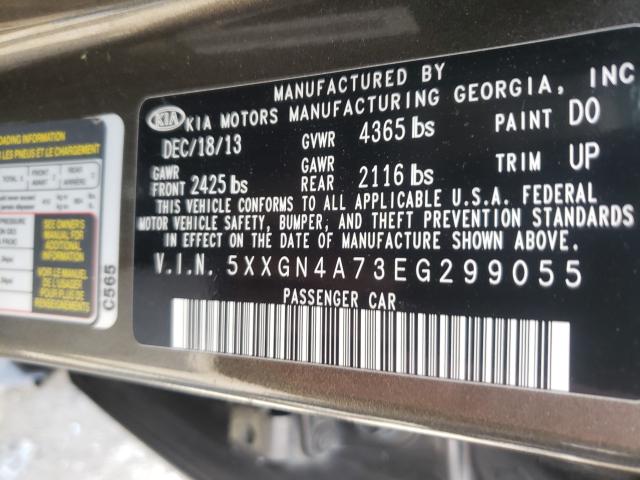 Photo 9 VIN: 5XXGN4A73EG299055 - KIA OPTIMA EX 