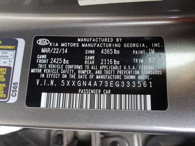 Photo 9 VIN: 5XXGN4A73EG333561 - KIA OPTIMA EX 