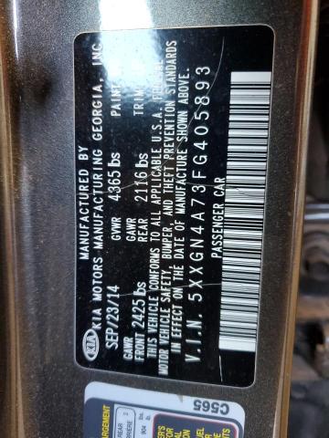 Photo 11 VIN: 5XXGN4A73FG405893 - KIA OPTIMA EX 