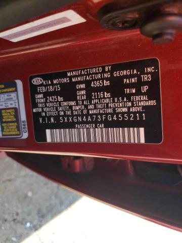 Photo 9 VIN: 5XXGN4A73FG455211 - KIA OPTIMA EX 