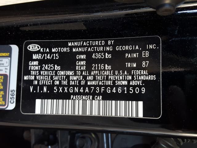 Photo 9 VIN: 5XXGN4A73FG461509 - KIA OPTIMA EX 