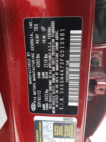 Photo 11 VIN: 5XXGN4A73FG513981 - KIA OPTIMA EX 