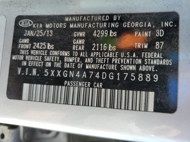 Photo 9 VIN: 5XXGN4A74DG175889 - KIA OPTIMA EX 