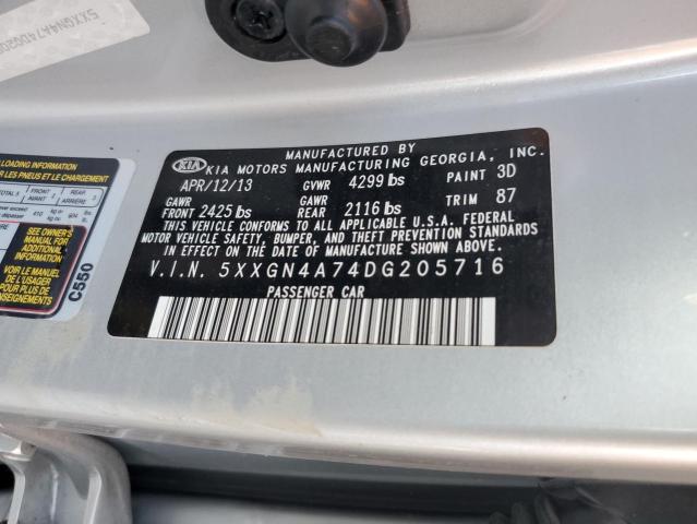 Photo 9 VIN: 5XXGN4A74DG205716 - KIA OPTIMA EX 