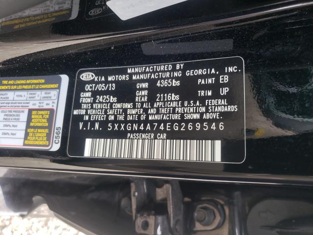 Photo 9 VIN: 5XXGN4A74EG269546 - KIA OPTIMA EX 