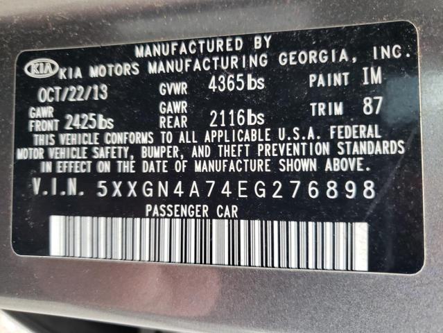 Photo 12 VIN: 5XXGN4A74EG276898 - KIA OPTIMA 