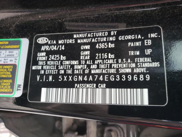 Photo 9 VIN: 5XXGN4A74EG339689 - KIA OPTIMA EX 