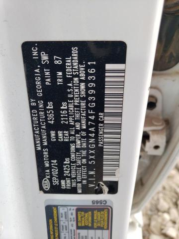 Photo 12 VIN: 5XXGN4A74FG399361 - KIA OPTIMA EX 