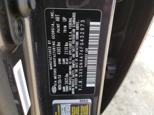 Photo 11 VIN: 5XXGN4A74FG432973 - KIA OPTIMA EX 