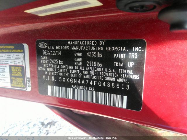 Photo 8 VIN: 5XXGN4A74FG438613 - KIA OPTIMA 