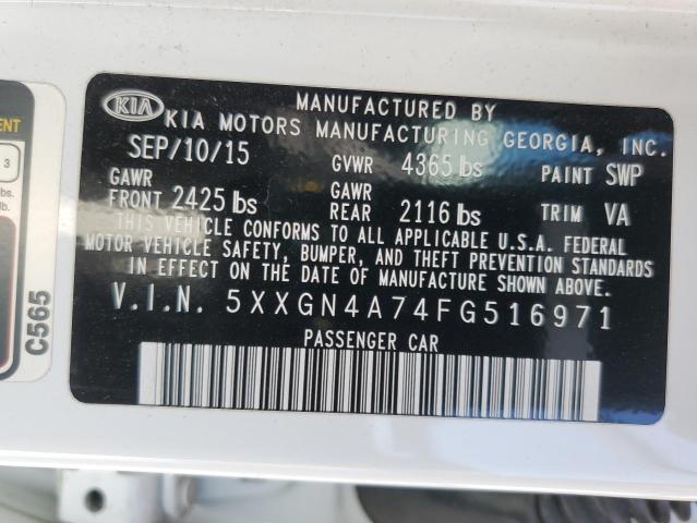 Photo 11 VIN: 5XXGN4A74FG516971 - KIA OPTIMA EX 