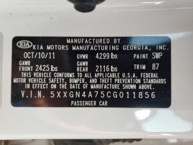 Photo 11 VIN: 5XXGN4A75CG011856 - KIA OPTIMA EX 