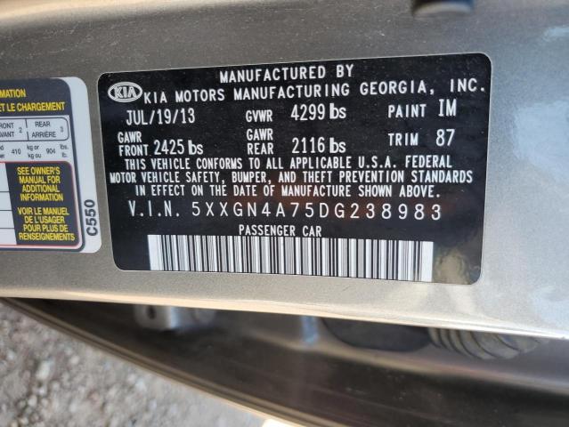 Photo 9 VIN: 5XXGN4A75DG238983 - KIA OPTIMA EX 