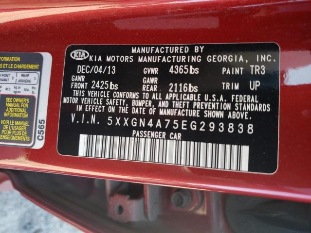 Photo 9 VIN: 5XXGN4A75EG293838 - KIA OPTIMA EX 