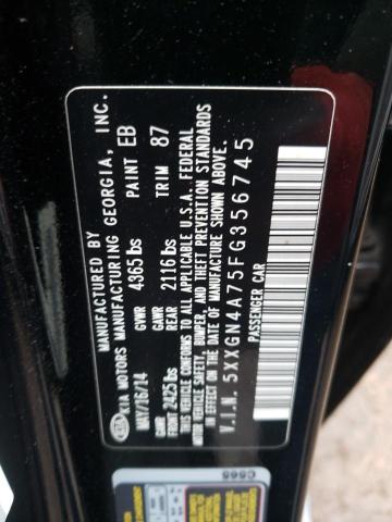 Photo 12 VIN: 5XXGN4A75FG356745 - KIA OPTIMA EX 