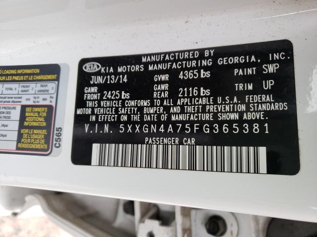 Photo 9 VIN: 5XXGN4A75FG365381 - KIA OPTIMA EX 