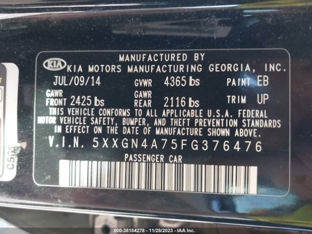 Photo 8 VIN: 5XXGN4A75FG376476 - KIA OPTIMA 