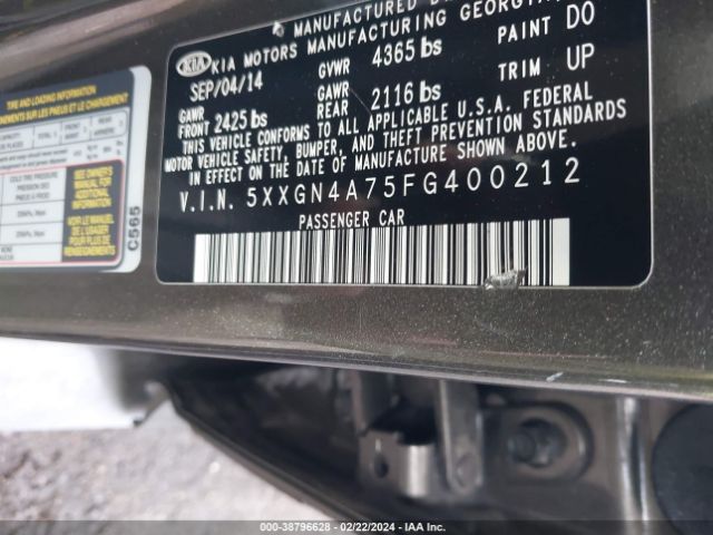 Photo 8 VIN: 5XXGN4A75FG400212 - KIA OPTIMA 