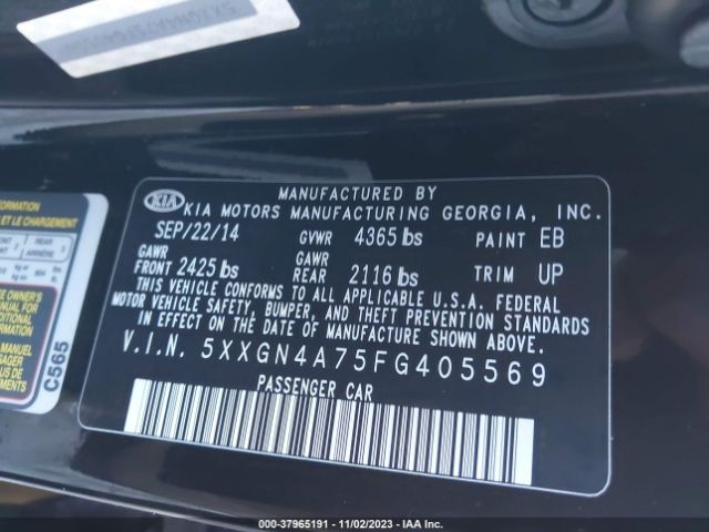 Photo 8 VIN: 5XXGN4A75FG405569 - KIA OPTIMA 