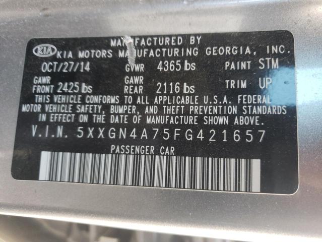 Photo 12 VIN: 5XXGN4A75FG421657 - KIA OPTIMA EX 