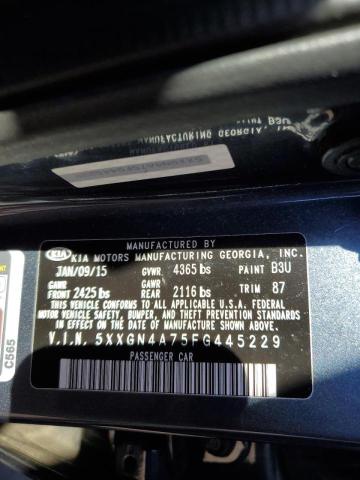 Photo 9 VIN: 5XXGN4A75FG445229 - KIA OPTIMA EX 