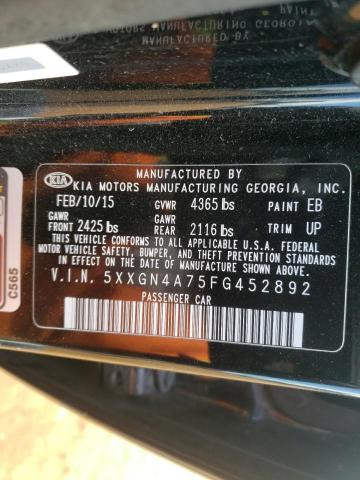 Photo 12 VIN: 5XXGN4A75FG452892 - KIA OPTIMA EX 