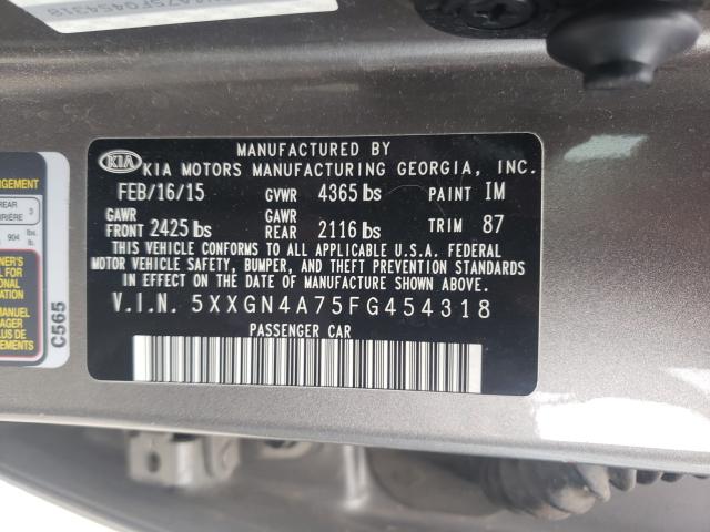 Photo 9 VIN: 5XXGN4A75FG454318 - KIA OPTIMA EX 