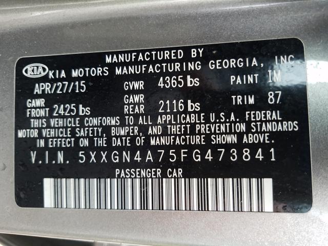 Photo 9 VIN: 5XXGN4A75FG473841 - KIA OPTIMA 