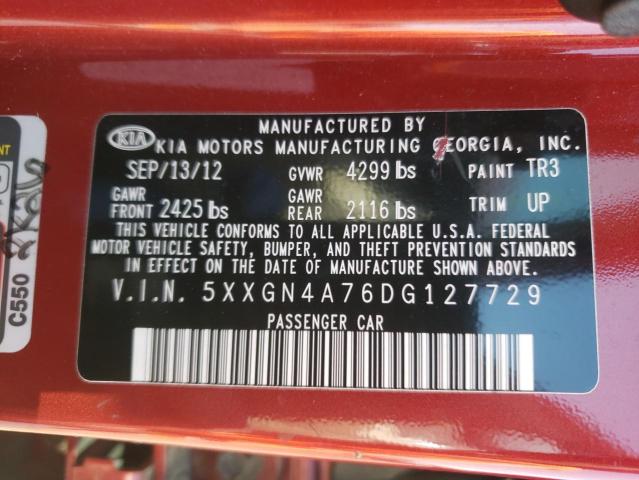 Photo 9 VIN: 5XXGN4A76DG127729 - KIA OPTIMA EX 