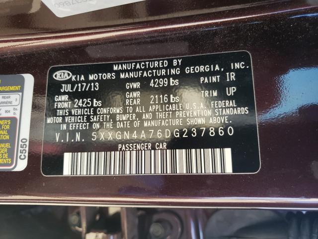 Photo 9 VIN: 5XXGN4A76DG237860 - KIA OPTIMA EX 