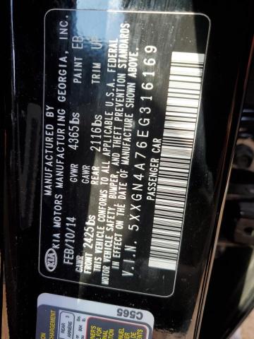 Photo 11 VIN: 5XXGN4A76EG316169 - KIA OPTIMA EX 