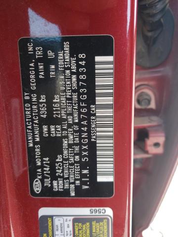 Photo 9 VIN: 5XXGN4A76FG378348 - KIA OPTIMA EX 