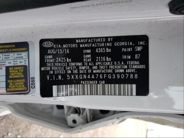 Photo 9 VIN: 5XXGN4A76FG390788 - KIA OPTIMA EX 