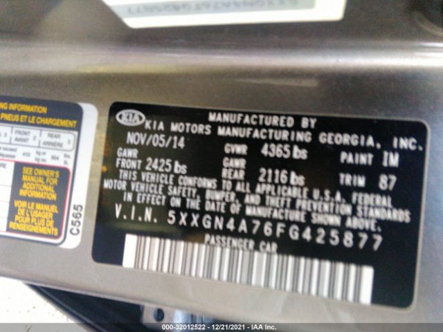 Photo 8 VIN: 5XXGN4A76FG425877 - KIA OPTIMA 