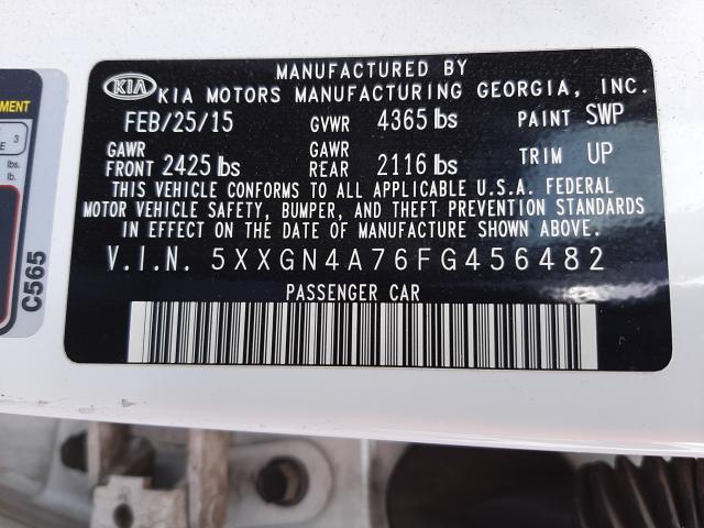 Photo 9 VIN: 5XXGN4A76FG456482 - KIA OPTIMA EX 