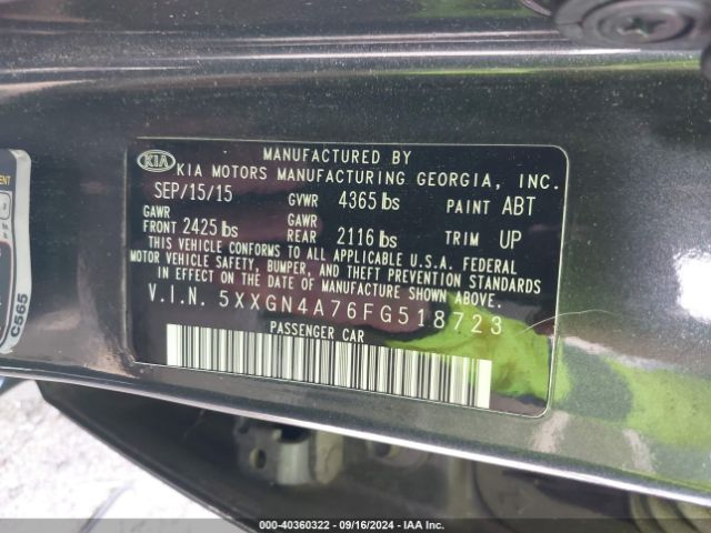 Photo 8 VIN: 5XXGN4A76FG518723 - KIA OPTIMA 