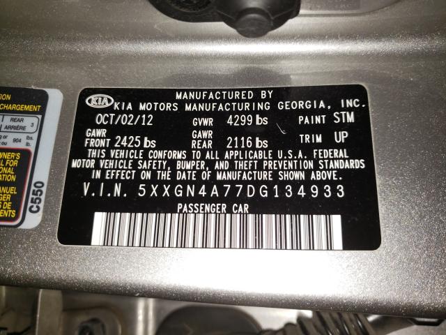 Photo 9 VIN: 5XXGN4A77DG134933 - KIA OPTIMA EX 