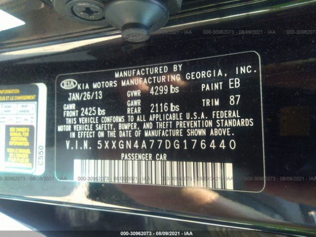 Photo 8 VIN: 5XXGN4A77DG176440 - KIA OPTIMA 