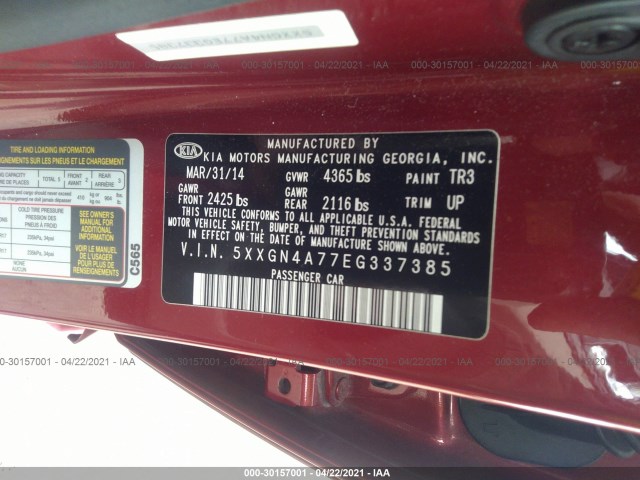 Photo 8 VIN: 5XXGN4A77EG337385 - KIA OPTIMA 