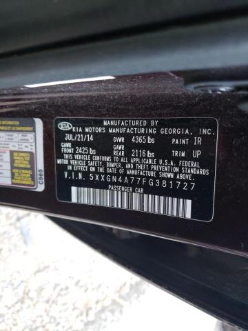 Photo 9 VIN: 5XXGN4A77FG381727 - KIA OPTIMA EX 