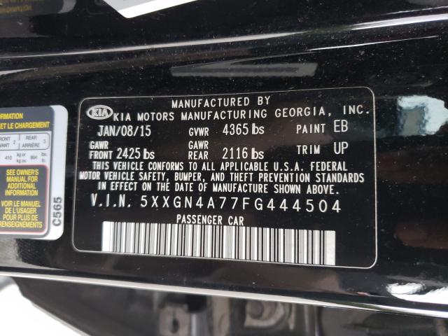 Photo 9 VIN: 5XXGN4A77FG444504 - KIA OPTIMA EX 