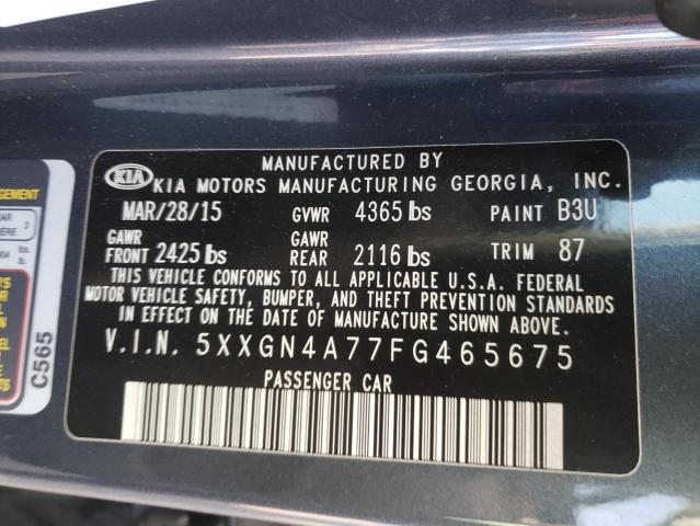 Photo 9 VIN: 5XXGN4A77FG465675 - KIA OPTIMA EX 