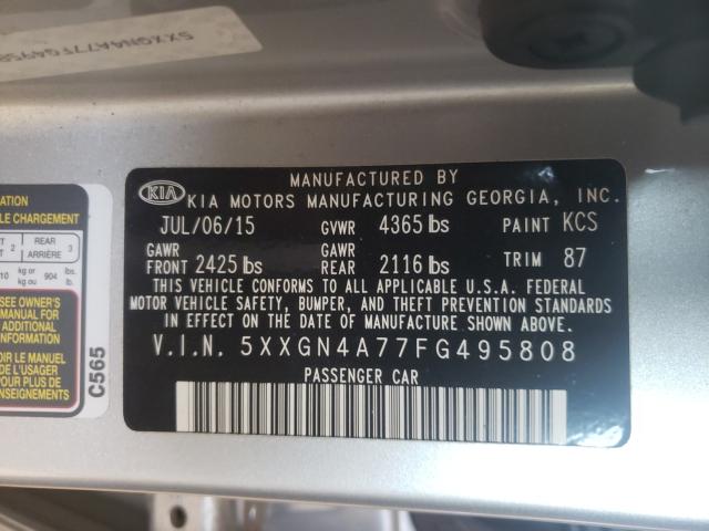 Photo 9 VIN: 5XXGN4A77FG495808 - KIA OPTIMA EX 