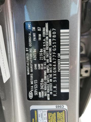 Photo 11 VIN: 5XXGN4A77FG517807 - KIA OPTIMA EX 