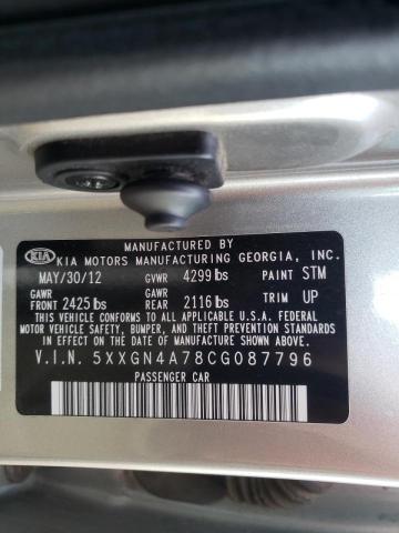 Photo 9 VIN: 5XXGN4A78CG087796 - KIA OPTIMA EX 